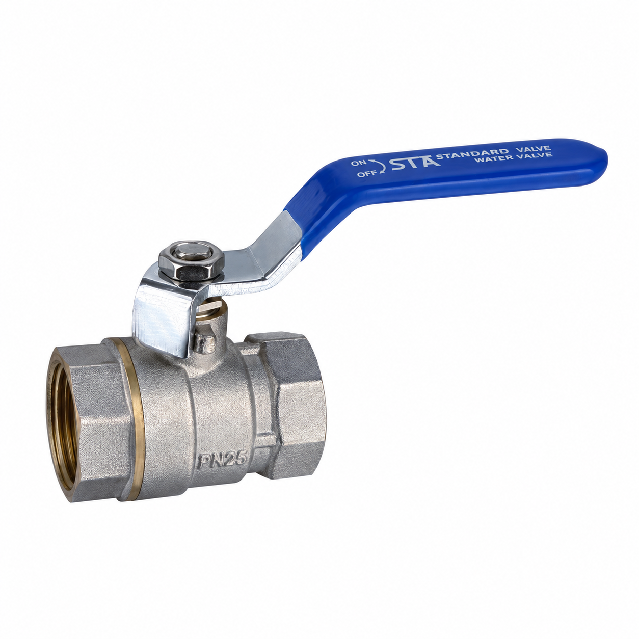 Кран шаровый (STA) 1 1/4"(32) PN25 син.ручка вн/вн