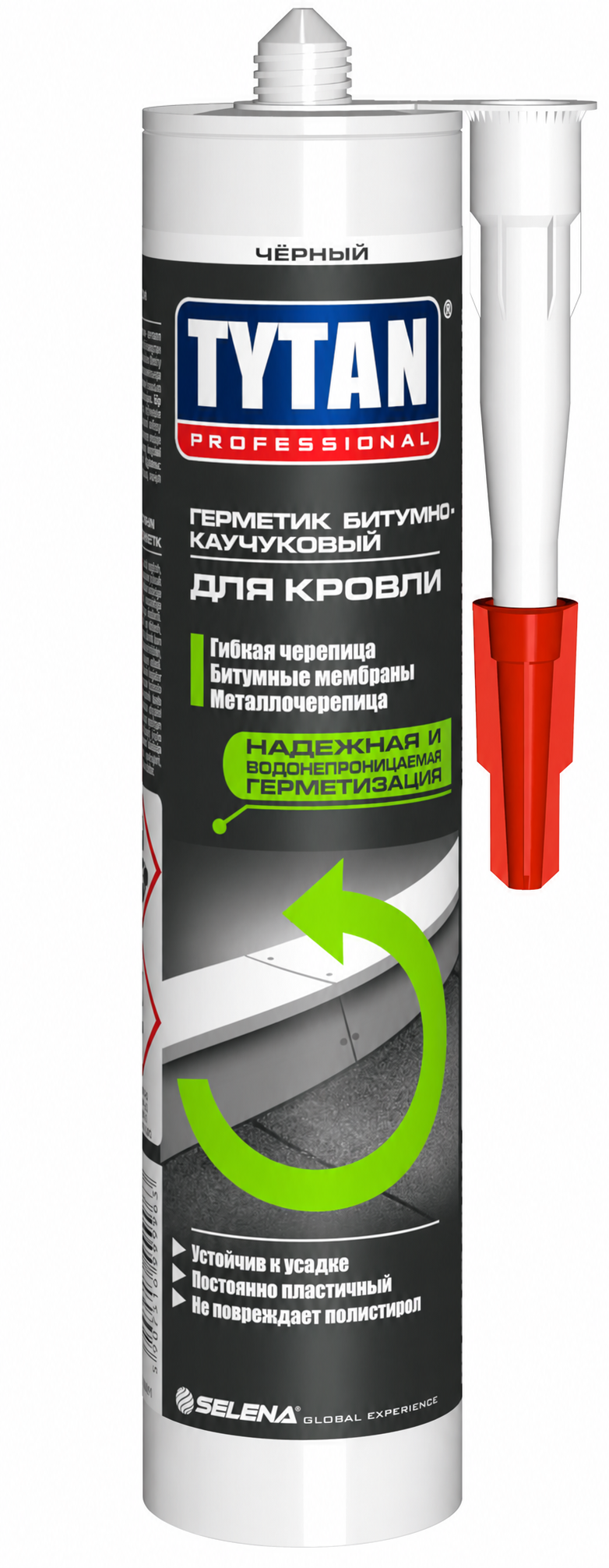Герметик битумно каучуковый черный для кровли (под мастер флеш) TYTAN (титан) 310мл